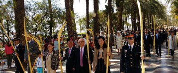 Luisa Pastor en la Bendición de las Palmas del Domingo de Ramos .