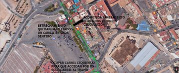 La calle Benitachell de Alicante está cortada desde el lunes 3 de abril por obras de renovación de redes de agua