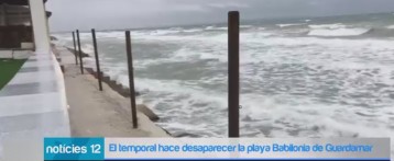 El temporal hace desaparecer la playa Babilonia de Guardamar del Segura